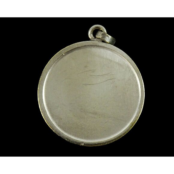 St Christopher Large Vintage Mod Medal Pendant Signed Trecy Patron Saint Travel - Picture 3 of 4